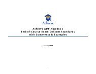 Achieve ADP Algebra I End-of-Course Exam Content Standards