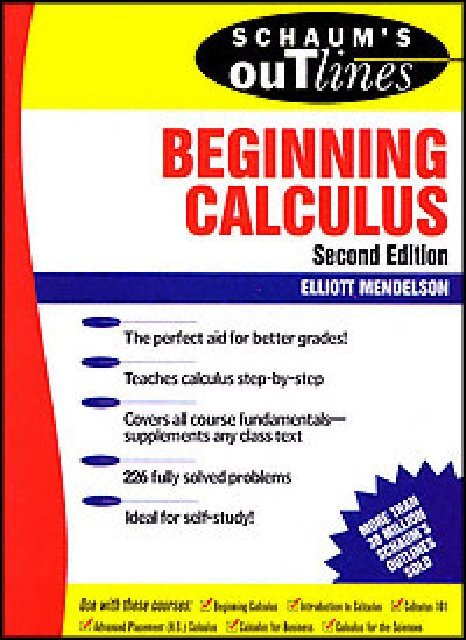 Schaum S Outline Of Theory And Problems Of Beginning Calculus