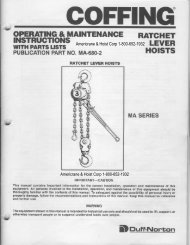 MA Series part 1 - Coffing Hoists, Coffing Hoist Parts