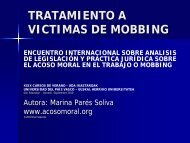 Tratamiento a las vÃ­ctimas de mobbing - Acoso moral