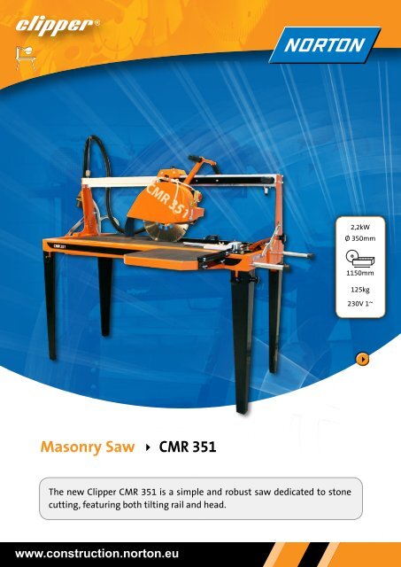 Masonry Saw CMR 351 - Norton Construction Products