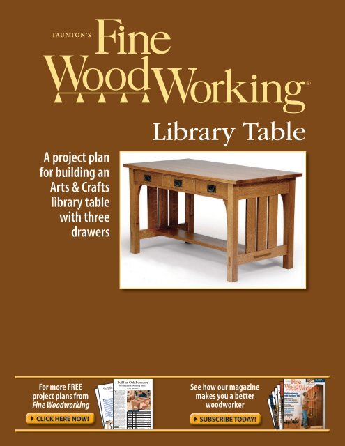 Free Download Arts and Crafts Library Table, An