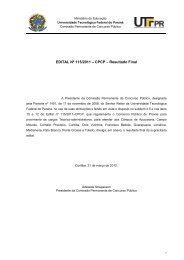 EDITAL NÂº 115/2011 â CPCP â Resultado Final - UTFPR