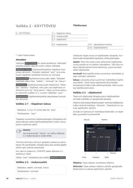 JAMA Star RST 6, 8, 10 ja 12 kW, asentajan opas - Kaukora