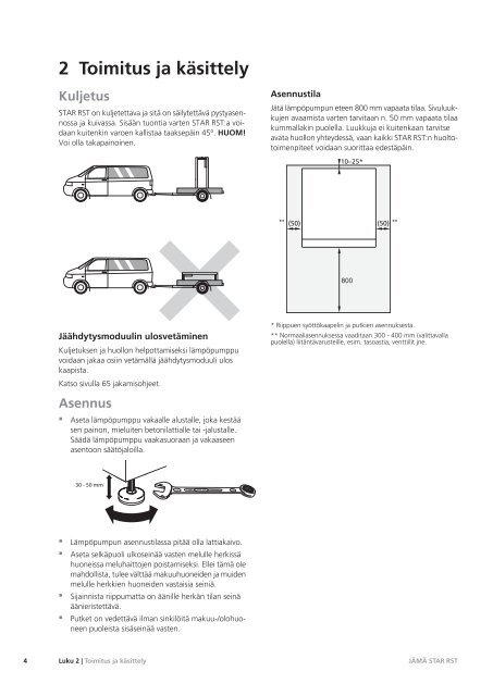 JAMA Star RST 6, 8, 10 ja 12 kW, asentajan opas - Kaukora