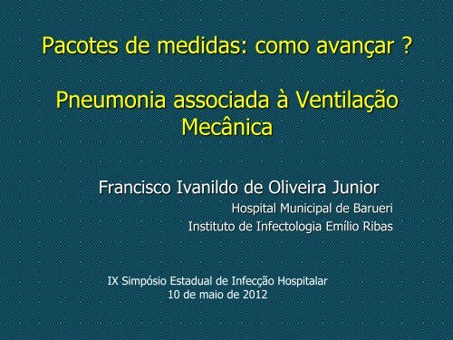 Pneumonia Associada Ã  VentilaÃ§Ã£o MecÃ¢nica