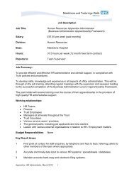 Human Resources Job Description, Maidstone and Tunbridge Wells