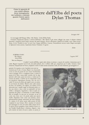 Lettere dall'Elba del poeta Dylan Thomas - Mucchioselvaggio.Org