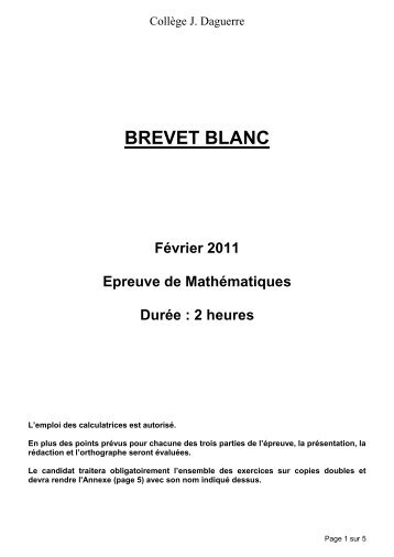 BREVET BLANC - CollÃ¨ge Jacques Daguerre