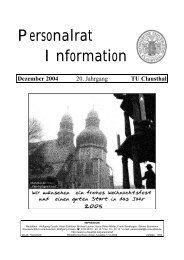 Personalrat Information - Personalrat - TU Clausthal