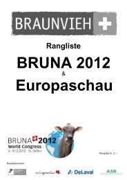 Rangliste der Bruna 2012 - Schweizer Bauer