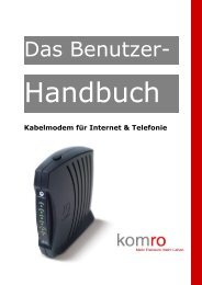 Benutzerhandbuch fÃƒÂ¼r den Kabelmodem-Anschluss - Komro