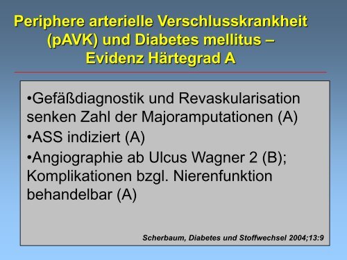 (pAVK) und Diabetes mellitus