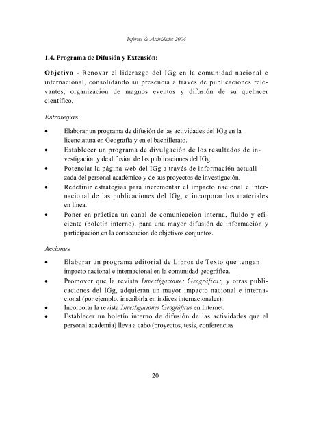 1er Informe - Instituto de GeografÃ­a - Universidad Nacional ...