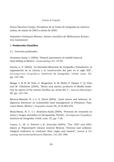 1er Informe - Instituto de GeografÃ­a - Universidad Nacional ...