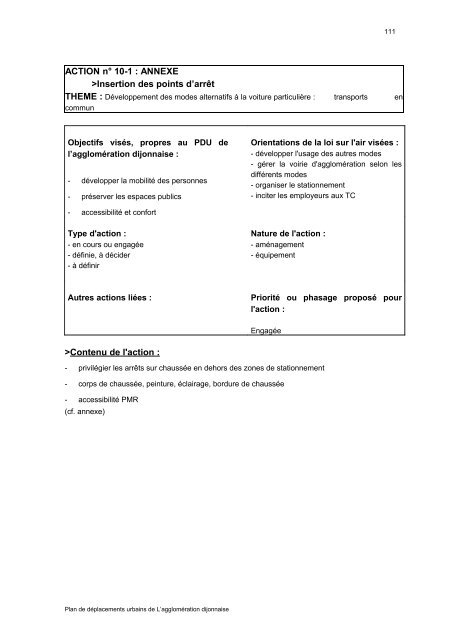 plan de deplacement urbain de l'agglomeration ... - le Grand Dijon