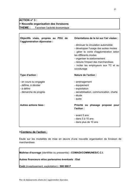 plan de deplacement urbain de l'agglomeration ... - le Grand Dijon