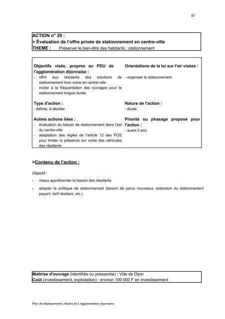 plan de deplacement urbain de l'agglomeration ... - le Grand Dijon