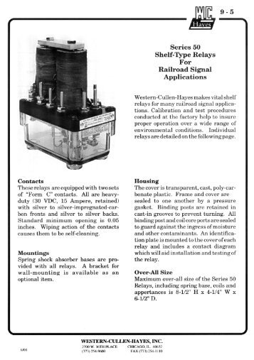 Vital Relays - Western-Cullen-Hayes Inc.