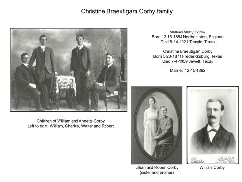 Johann Wolfgang and Christine Kensing Braeutigam family
