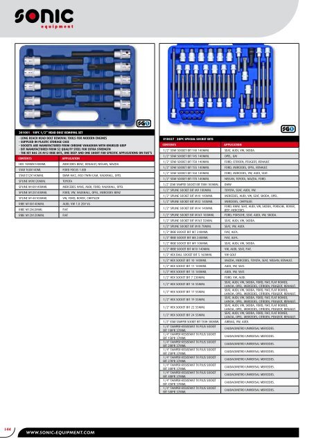 WWW.SONIC-EQUIPMENT.COM 140