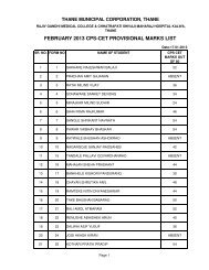 february 2013 cps-cet provisional marks list - Thane Municipal ...