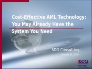 Cost-Effective AML Technology: You May Already ... - BDO Consulting