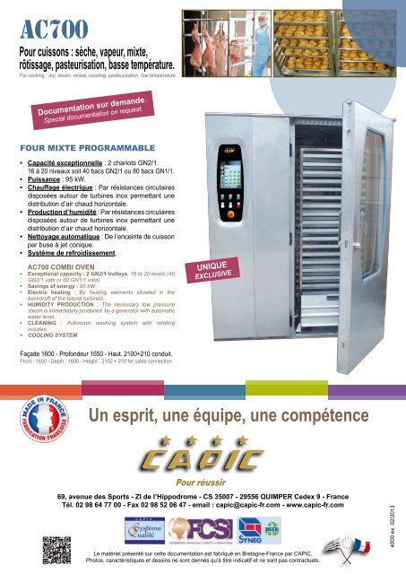 FOURMATIC - AIRCUISEUR - PATISMATIC - STATIC - AC700 - Capic