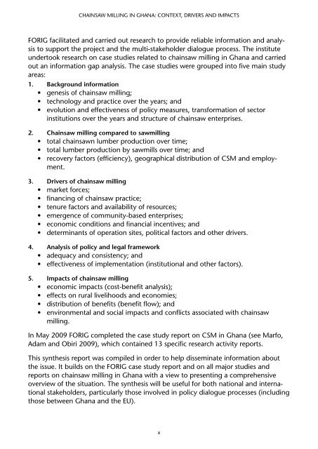 CHAINSAW MILLING IN GHANA: CONTExT, DRIVERS ... - Fornis.net