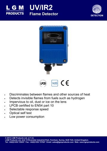 UV/IR2 Flame Detector - LGM Products Ltd