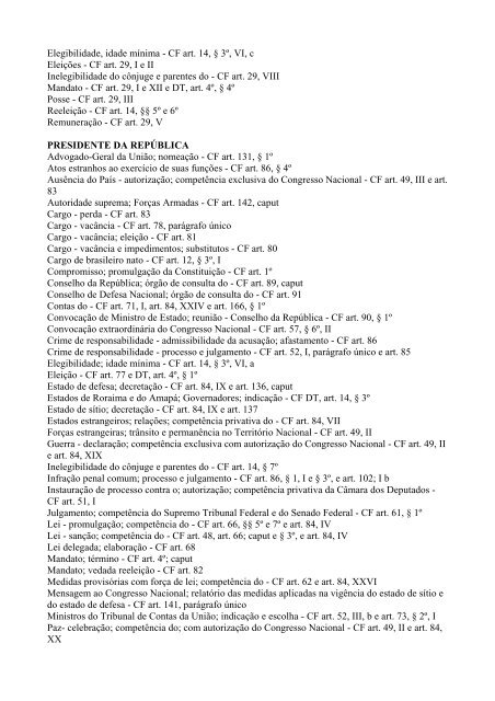 Ãndice TemÃ¡tico da ConstituiÃ§Ã£o Federal - AssemblÃ©ia Legislativa ...