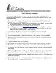 tenant inspection request form - City of Champaign