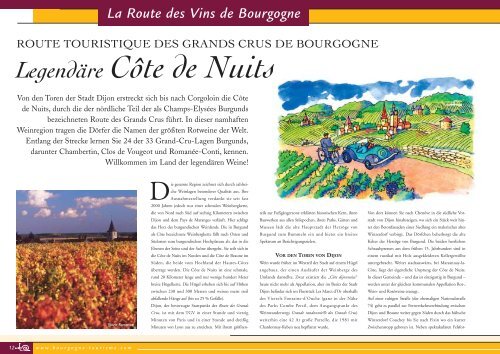 Route touristique des Grands Vins de Bourgogne - Tourismus in ...