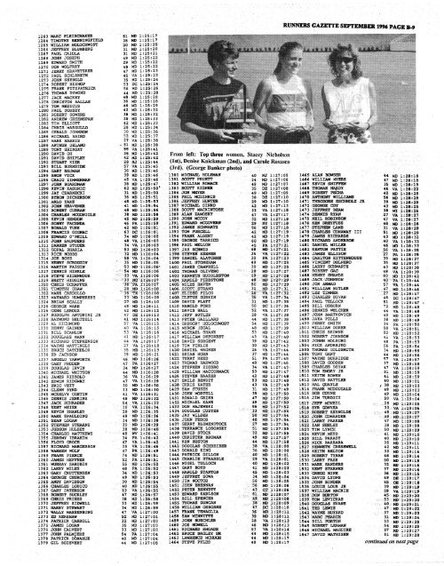 Runners Gazette on the 1996 A10 - Annapolis Striders