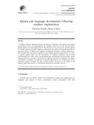 Speech and language development following ... - ResearchGate
