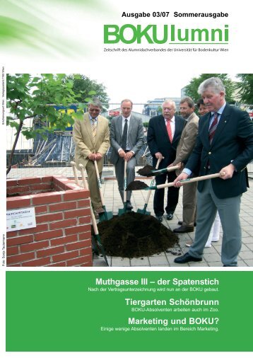 Muthgasse III – der Spatenstich Tiergarten ... - Alumni - Boku