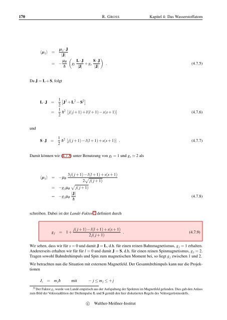 Vorlesungsskript Physik IV - Walther MeiÃƒÂŸner Institut - Bayerische ...