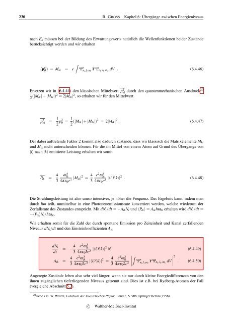 Vorlesungsskript Physik IV - Walther MeiÃƒÂŸner Institut - Bayerische ...