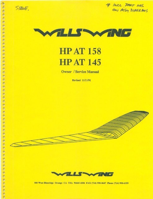 HPAT Owners Manual (complete, scanned) - Wills Wing, Inc.