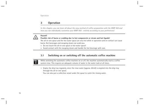 WMF 450 operating instructions