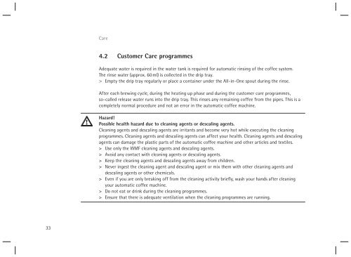 WMF 450 operating instructions