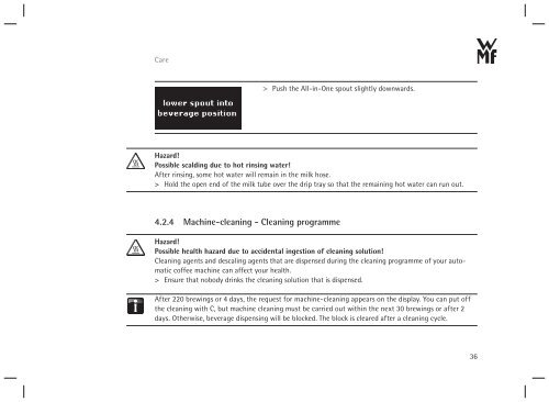 WMF 450 operating instructions