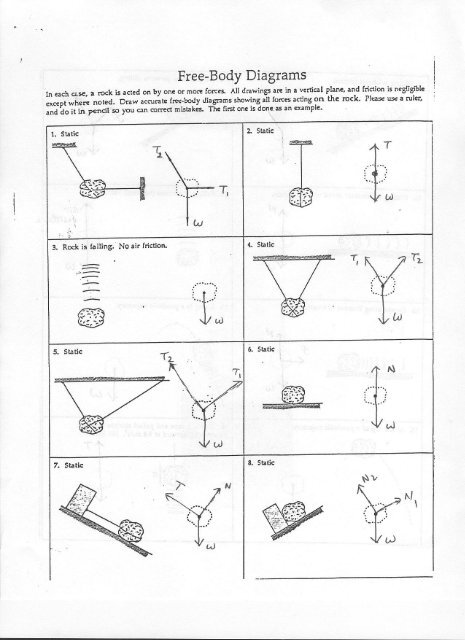 Drawing Free Body Diagrams Worksheet Answers