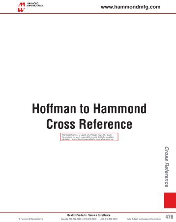 Hoffman to Hammond Cross Reference - Hammond Manufacturing