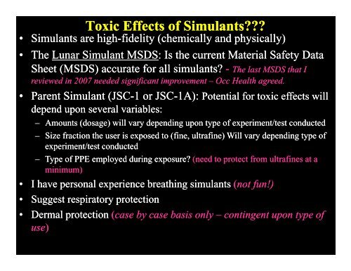 Lunar Airborne Dust Toxicity Assessment Group (LADTAG) - NASA