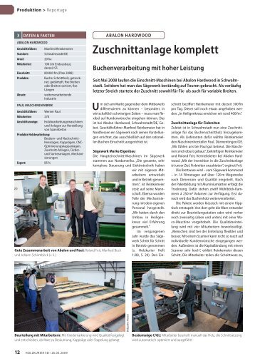 Zuschnittanlage komplett - PAUL Maschinenfabrik GmbH & Co. KG