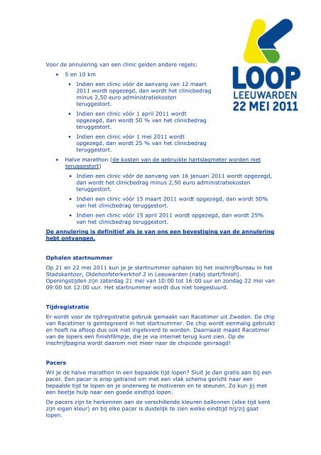 hardloopinfo op nieuwe website - Loop Leeuwarden
