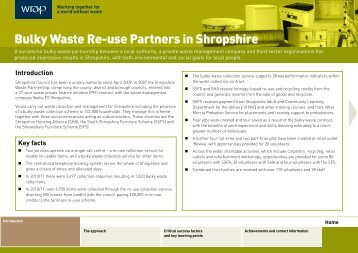 Bulky Waste Re-use Partners in Shropshire - Wrap