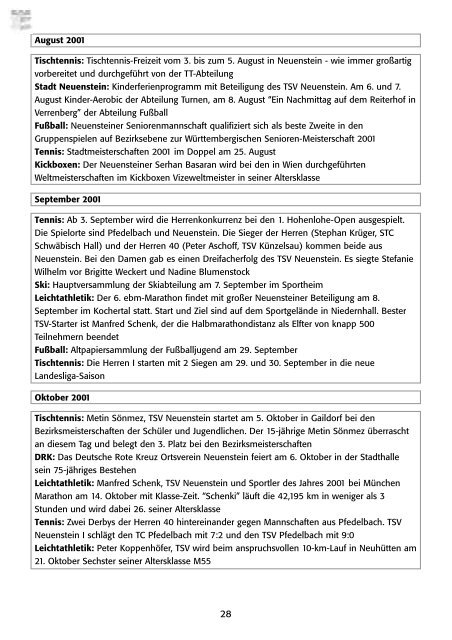 Redaktion & Anzeigen - TSV Neuenstein