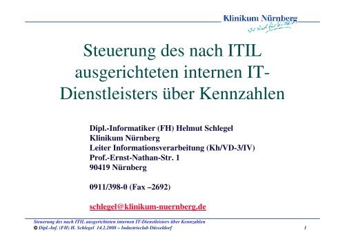 Steuerung der IT über Kennzahlen - GUIG